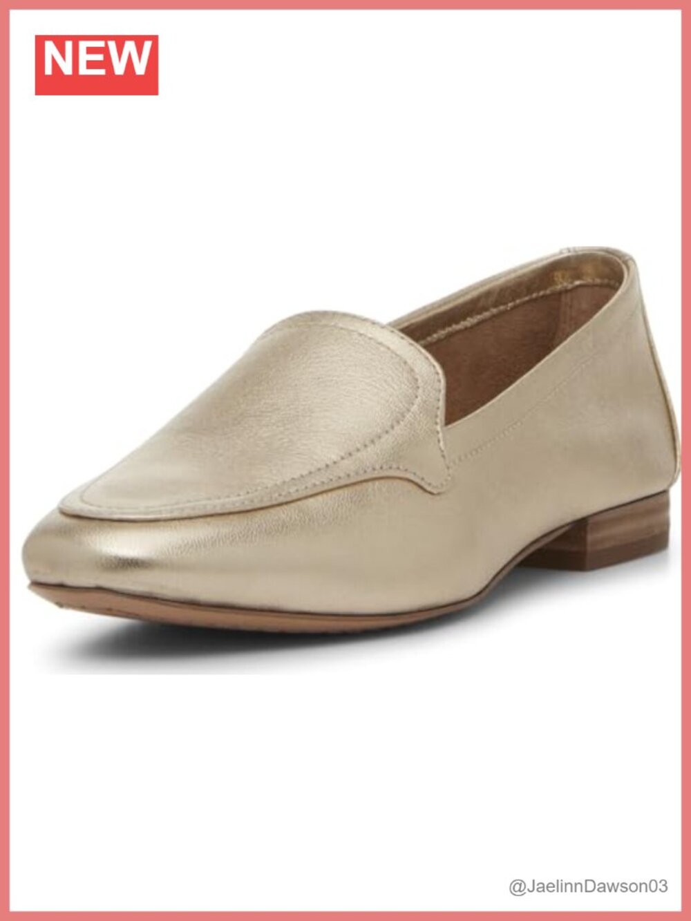 Vince Camuto Leather Loafer Flats Almond Toe Pull-On Dress Shoes